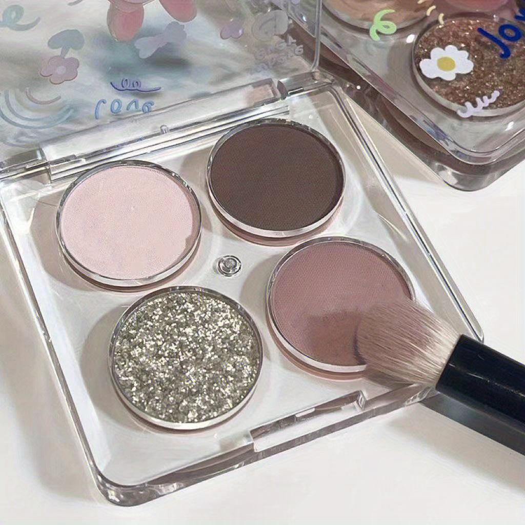 Clear Earth Color Taro Mud Gray Purple Four-color Eye Shadow Nude Makeup High-end Sense Earth Color Waterproof and Easy To Carry