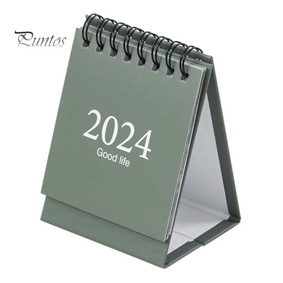 Mini-Tischkalender, Spiralspule, Seitenwechsel, Datumsaufzeichnung, 12-Monatskalender für die Planung, Ereignisprotokoll, tragbar, einfacher Stil, Planbuch, Jahr