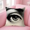 Fashion Modern Art Funny Face Cushion Cover Natural Linen Organic Fabric DoubleSided Printing Sofa Home Decor Gift Pillow Case