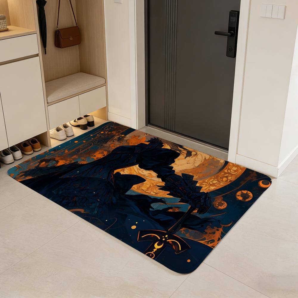 

anime F-FateStay Night Floor Mat Flannel Door Mat Non-Slip Absorbent Washable Indoor Home Rug 40x60cm