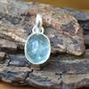 Natural Oval Cab Aquamarine Gemstone 925 Sterling Silver Gift Pendant