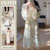 High-Quality Imitation Cotton Bow Pajama Nightgown - Cute, Loose, Long Sleeve Bathrobe for Women
