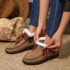 Fashion New Womens Winter Ankle Boots Slip on Suede Snow Boots Plush Casual Fur Warm Cotton Shoes Outdoor Casual Ladies Flat Bottom Shoe
