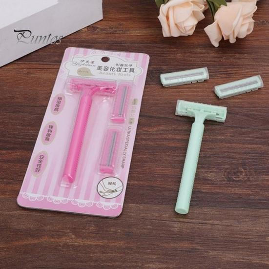 

1 комплект, безболезненная бритва для волос в подмышках, эргономичная ручка, удобная ручка с 2 лезвиями, бритва для бритья, косметические инструменты