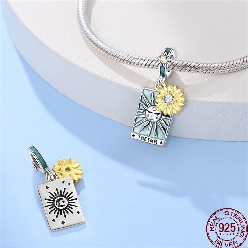 Copper Beaded Pendant Sun Moon Star Magic Tarot Vitality Suitable For Original 3Mm Bracelet Women Exquisite Jewelry