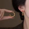 European and American Silver Needle Zircon Twisted C-shaped Stud Earrings Retro Fashion Exquisite Earrings Light Luxury High-end Earrings Women