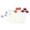 100 Pack Sports Theme Toothpicks for Party Decor Soccer Basketball Baseball Football Design Disposable Picks for Appetizers Snacks Sandwiches Cupcakes