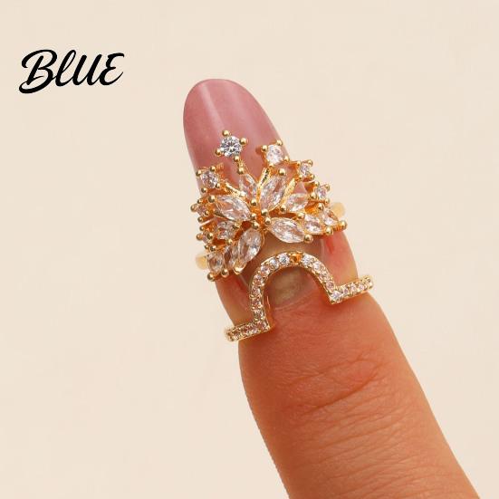 Luxury Nail Jewelry Ring 3D Butterfly Flower Wing Design Detachable
