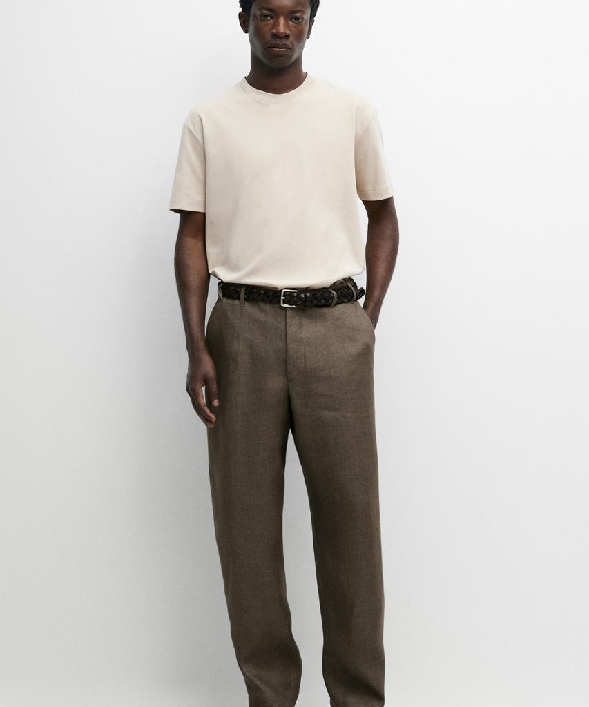 Masimodutti 100% Linen Washed Total Look Pants
