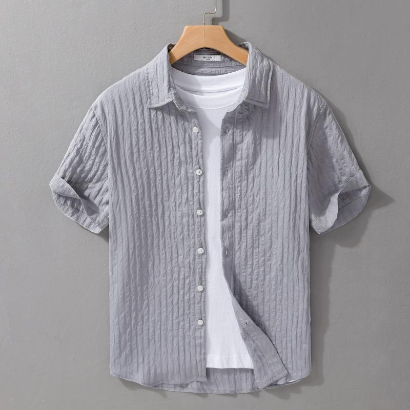 Summer Casual Short-sleeved Men's Simple Loose Short-sleeved Shirt All-match Comfortable Sunscreen All-match Men's Shirt