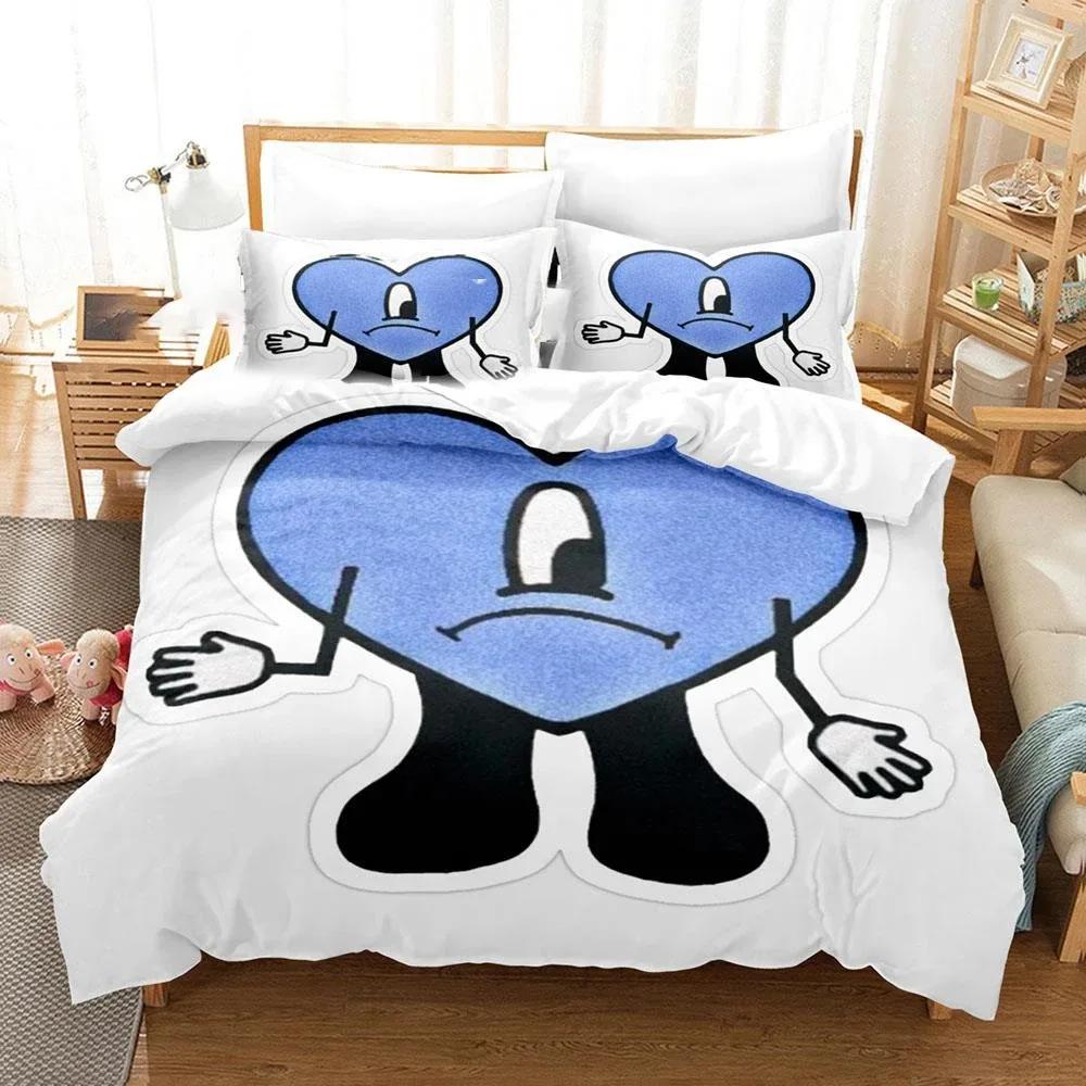 3D-Druck Bad Bunny UN VERANO SIN TI Bettwäsche-Set Doppelbett Einzelbett King Bettbezug Steppdecke Kissenbezug Jungen Mädchen Erwachsene Schlafzimmer
