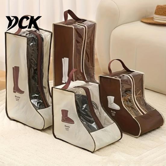 Tall Boot Organizer Boots Storage Bag with Zipper And Handle, Portable Transparent PVC Dust Reinforced Handle Case Proof Organizer, Dust-proof