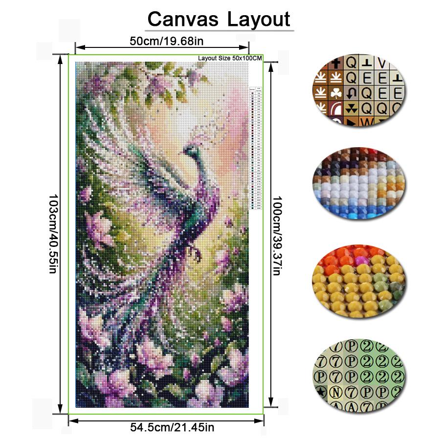 Abstract Peacocks Large Size Diamond Painting Animals Birds Diy Full Drill Rhinestone Embroidery Mosaic Cross Stitch Kits Wall Decor