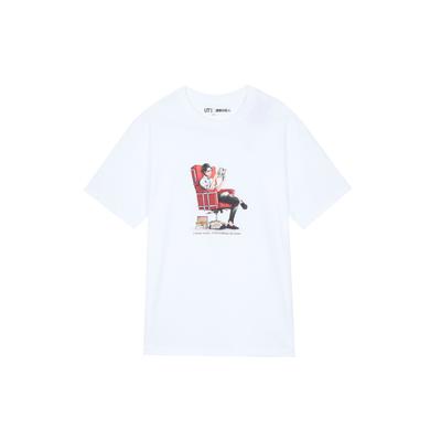 X Attack on Titan Kollaboration SS23 Comic Muster Gedrucktes Pullover Rundhals Kurzarm T-Shirt Herren T-Shirts Weiß 462441-00