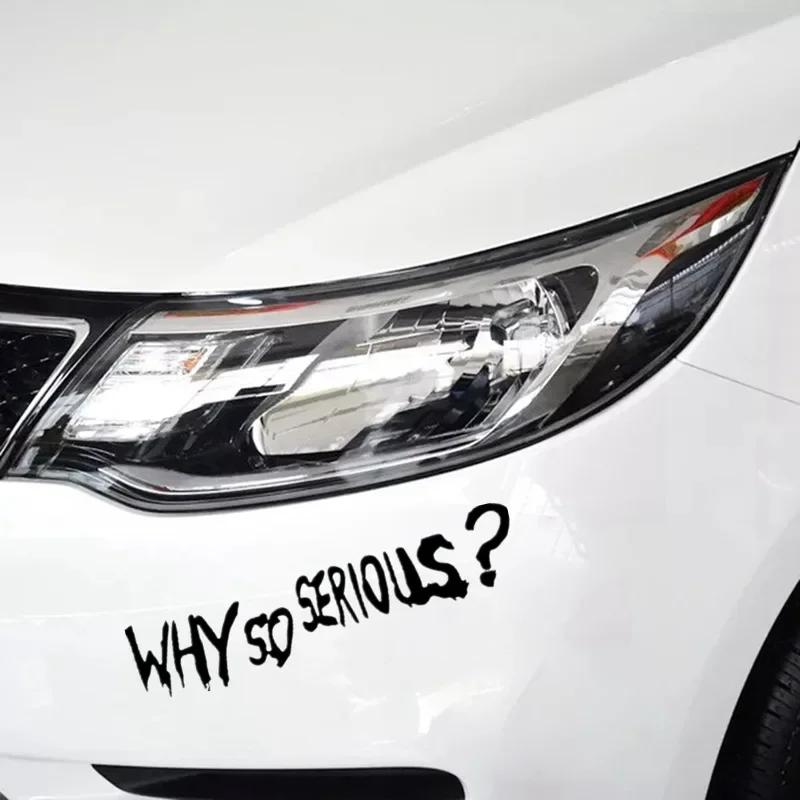 1 Stück Autoaufkleber WHY SO SERIOUS Motorradhelm Kreativer Aufkleber Halloween Englisch Auto Dekoration Aufkleber