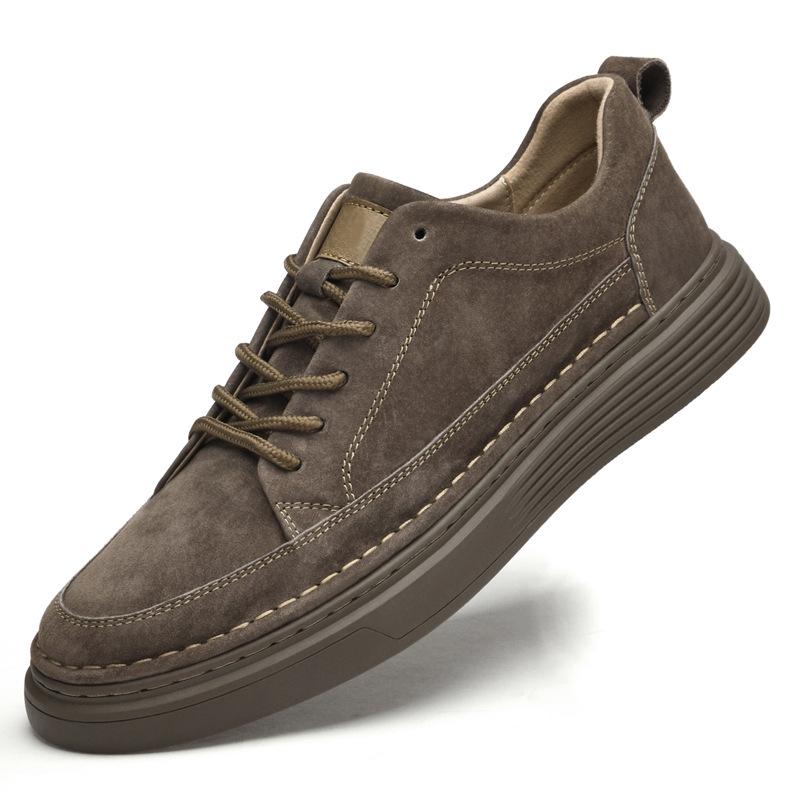 Plus Size Men's Skate Shoes, Size 47, Pigskin Top Layer, British Style, Thick Sole, Youth Casual Fashion Sneakers