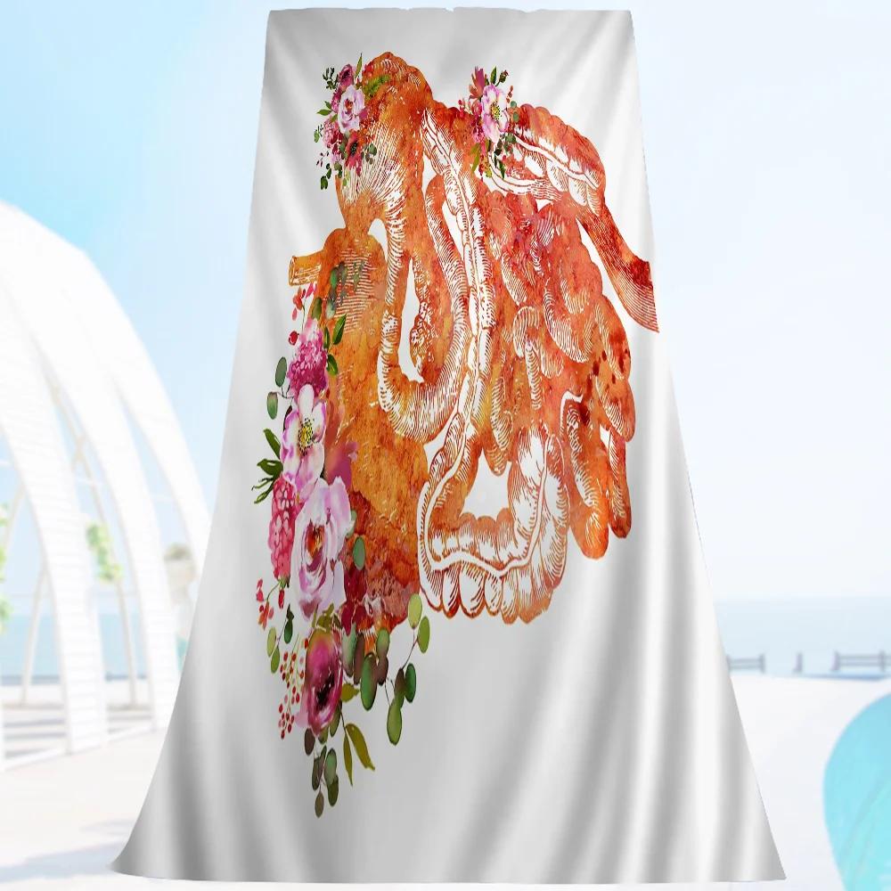 

Abstract Medicine Anatomy Big Microfiber Beach Towels Quick Dry Towel Sand Beach Towels Pool Towel For Travel Swim Pool Yoga W30*H60(CM)