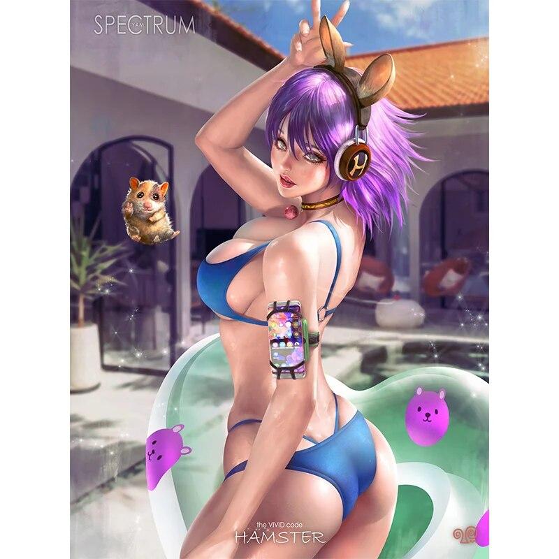 Vytisknout hru RedLace Spodní prádlo Čarodějnice Nude Sexy dívka Umělecký plakát Nástěnná malba na plátno do obývacího pokoje Home Decor Picture