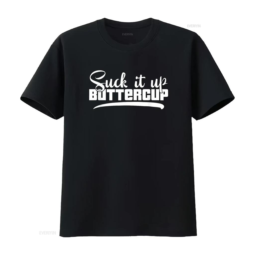 Womens Suck It Up Buttercup Motivational Workout Fitness T Shirt Black 2XL Vintage Washed Breathable Designer Clothes