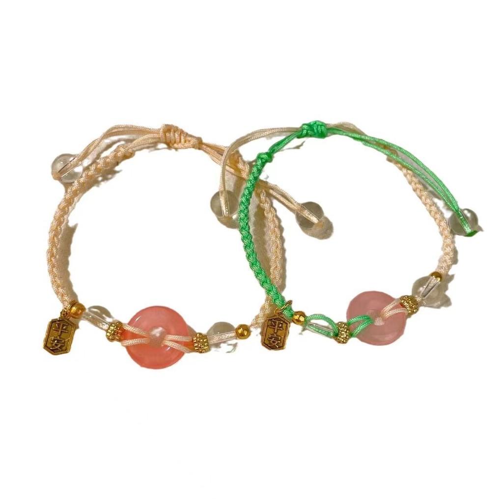 Geometric Pink Summer And Green Peace Knot Bracelet With Appeal Vintage