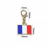 10pcs Enamel National Flags of Countries Charms Pendant with Lobster Clasp DIY Jewelry Making Accessories for Keychain Bracelet