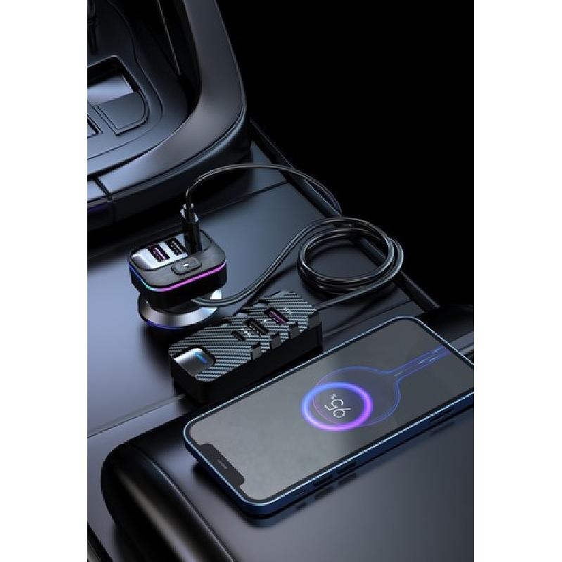 Car Charger Waterproof 6 Fast Charging Ports Auto Front Rear Seat Accessories