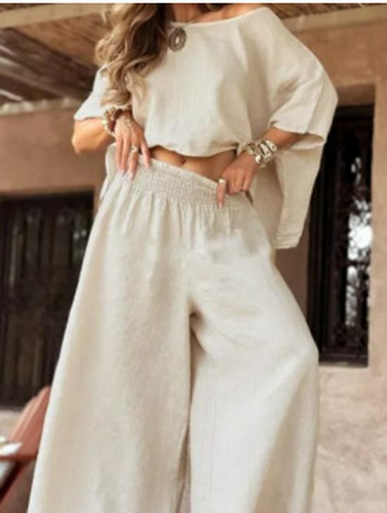 2025 European & American Casual Loose Off-Shoulder Summer Women's Set