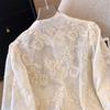 Flower Embroidery Chic Lace Splicing Tangsuit Button Shirts Women Jackets Chinese Cheongsam Hanfu Vintage Thin Coats Summer