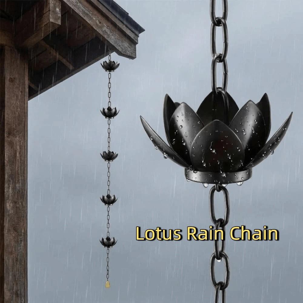 Iron Lotus Rain Catcher Adjustable Length Metal Downspout Chain Lotus Rain Chain Garden Decor