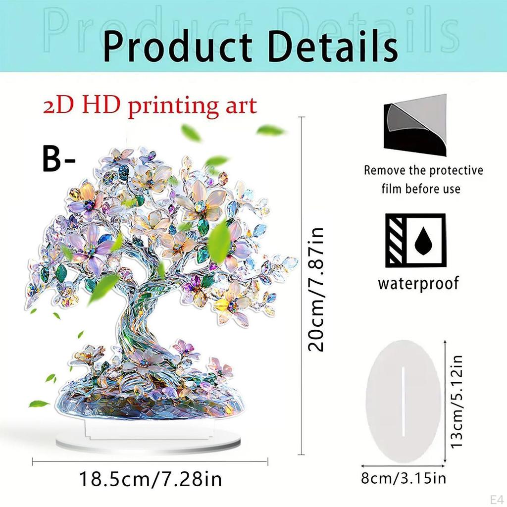 2D Flat Sign Acrylic Tree Decor for Home Centerpiece