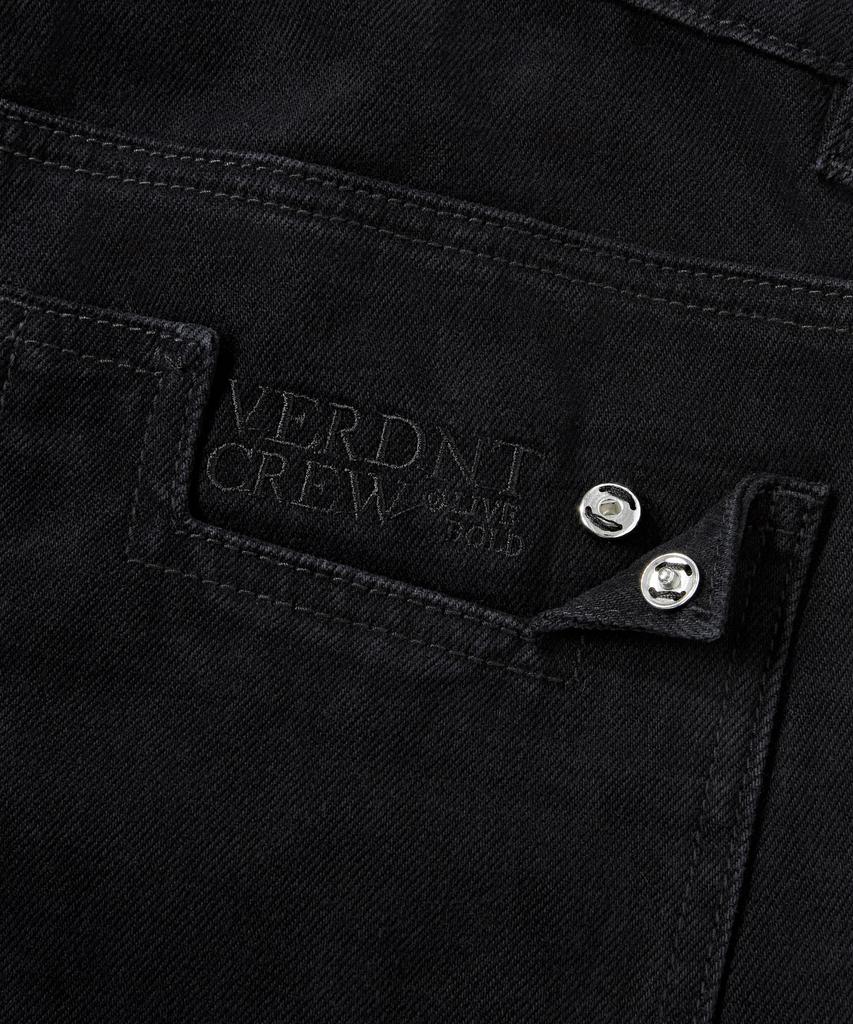 Beodeonteu Garment Dyed Cut-Out Pocket Wide Twill Pants [Black]