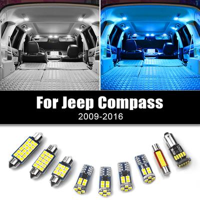 For Jeep Compass 2009 2010 2011 2012 2013 2014 2015 2016 4pcs 12v Car LED Bulbs Reading Lamps Trunk Lights Interior