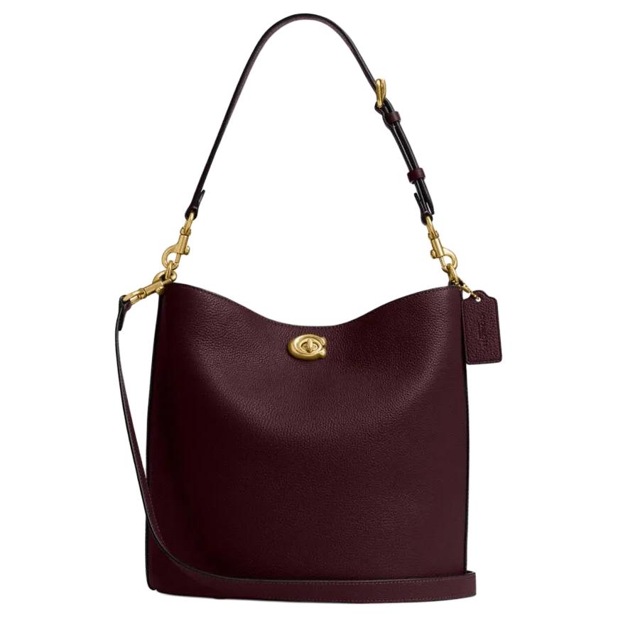 Coach Women's Willow 28 Bucket Bag With Turnlock Closure Shoulder Bag Merlot Cw624-B4mer