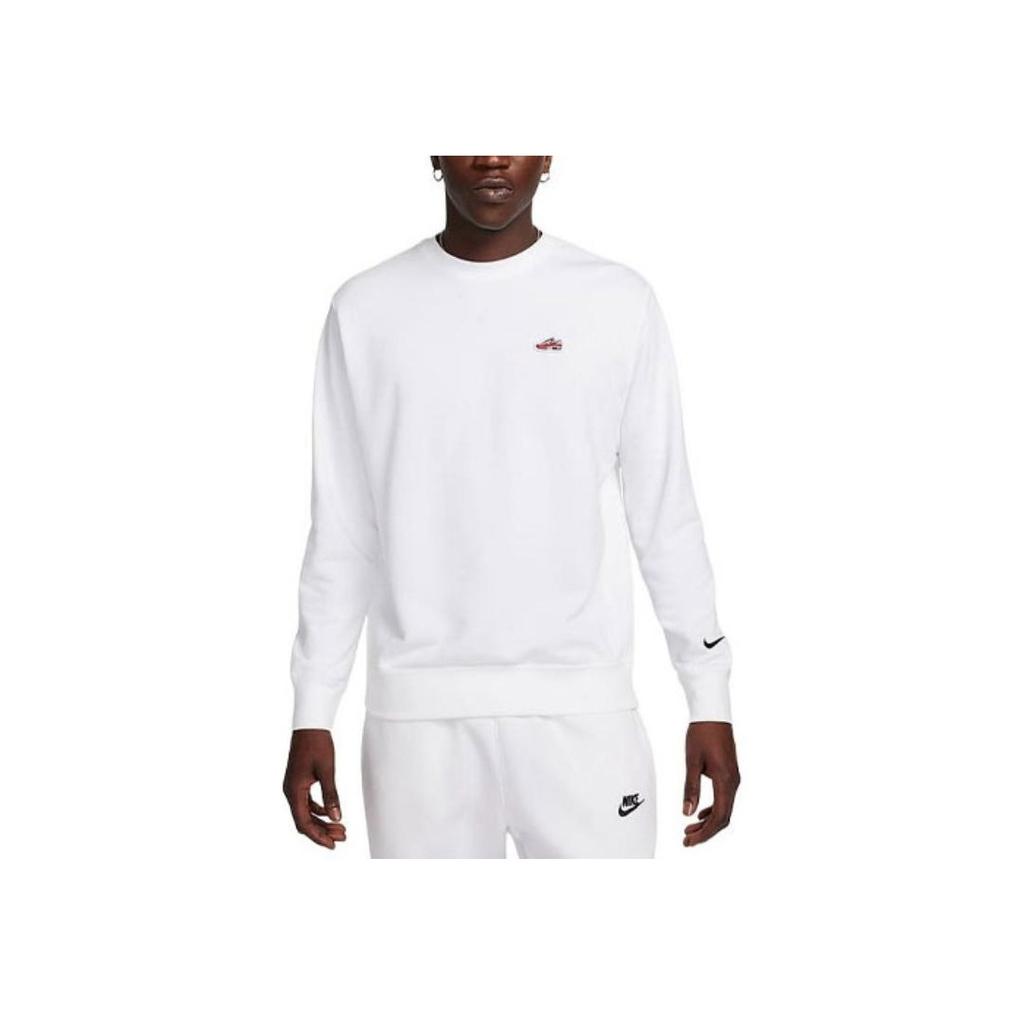 Nike Logo Embroidered Crew Neck Sweatshirt Men Tops White FZ5203-100