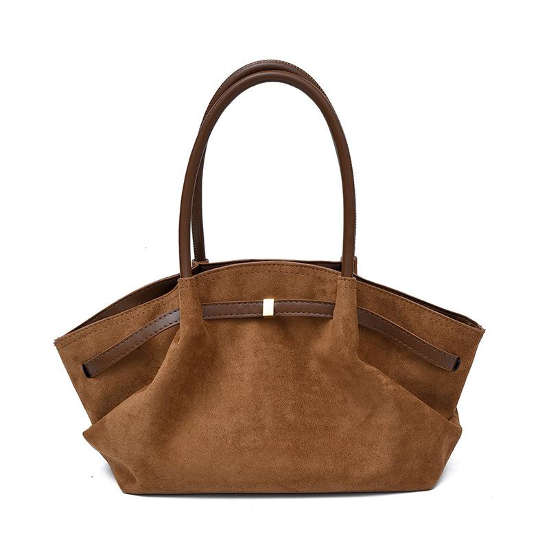 Autumn And Winter New Pleated Armpit Bag Commuter Shoulder Bag Matte Suede Large Capacity Tote Bag Women
