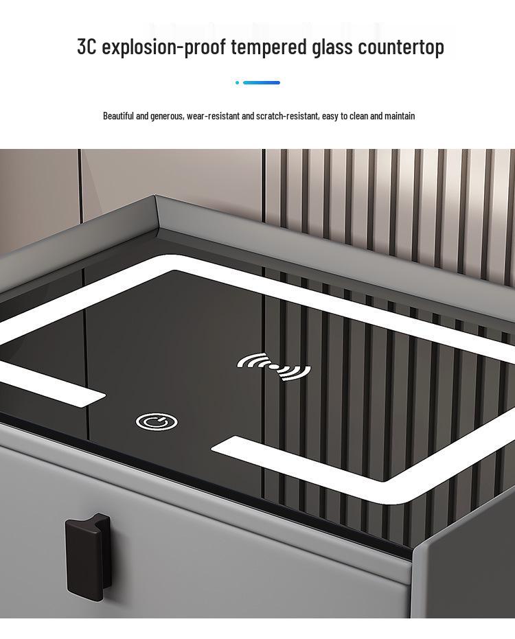 Smart Bedside Table with Storage - Compact Bedroom Cabinet