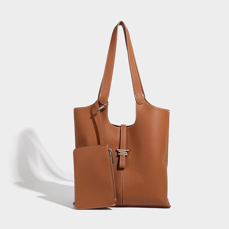 2025 New High-End Large Capacity Tote Bag for Women, Lychee Pattern Shoulder Underarm Bag, Handbag for Commuting