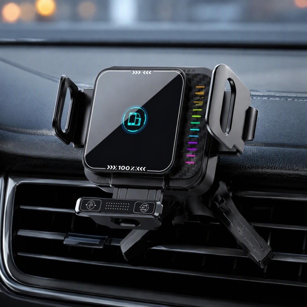 90 Degree Rotation Wireless Car Charger Auto Landscape Car Navigation Bracket Dashboard