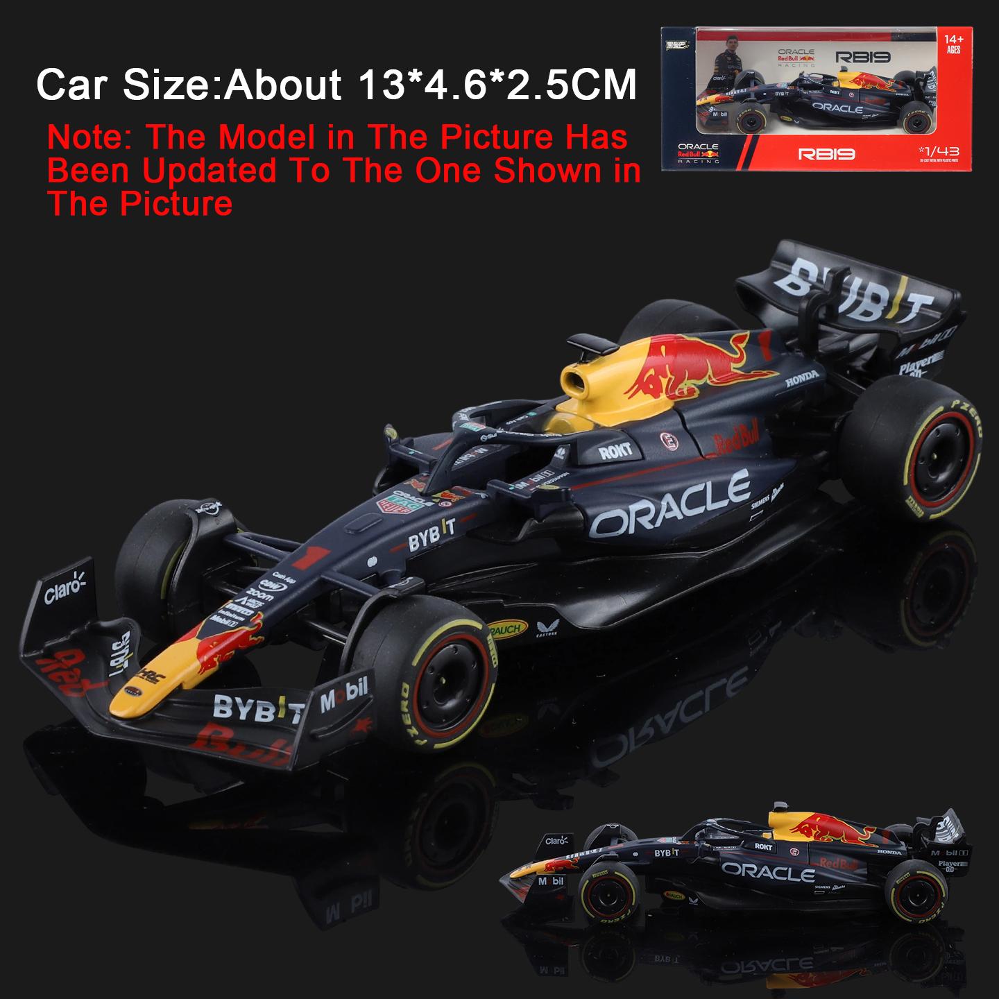

Scale 1:43 Red Bull F1 RB19 Car Model Toy Rubber Tires Metal Diecsat Models Alloy Body Miniature Models Home Decarations