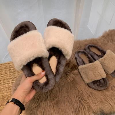 Autumn and Winter Plush Slippers Women Fashion Warm Slippers Home Leisure Plush Slippers