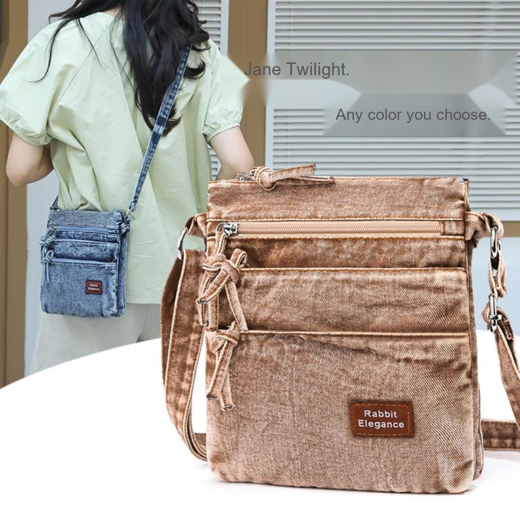 Xeie Thuk Borsa a Tracolla Unisex Denim Multi Scomparto Quotidiana