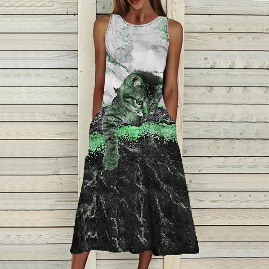 Летнее модное сексуальное платье без рукавов — фото 5