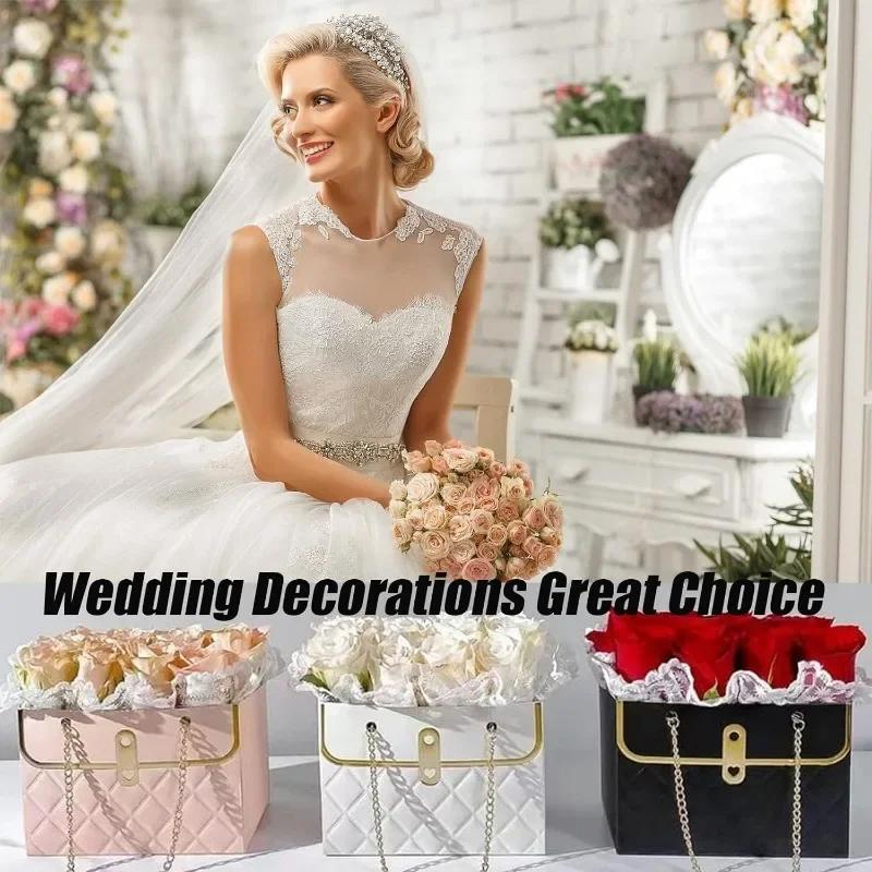 Flower Box Rose Packaging Box Portable Valentine's Day Birthday Party Gifts Wrapping Paper Bag Gift Box Candy Cake Flower Shop