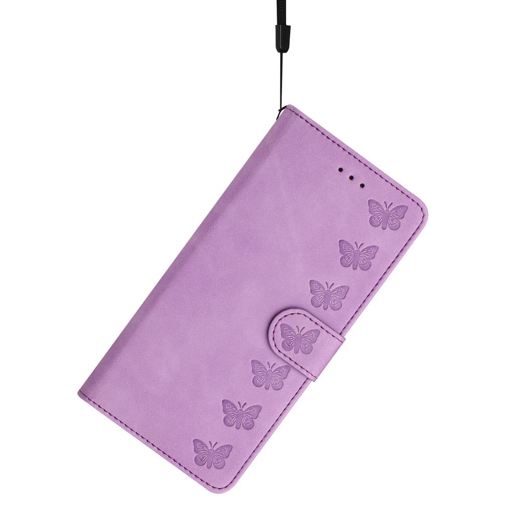 For Google Pixel 8 Pro Butterfly Imprinted Foldable Stand Shell Anti-fall PU Leather Wallet Phone Case