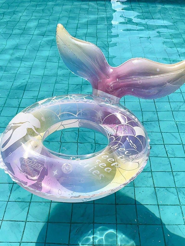 1Pcs Mermaid Underarm Swimming Ring, Transparent Thickened Glitter Buoyancy Swimming Ring
