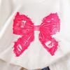 Girls' Fashion Set - Summer Children's Casual White T-shirt with Real Butterfly + 3D Butterfly Knot Washed Water Buffalo Jeans Set