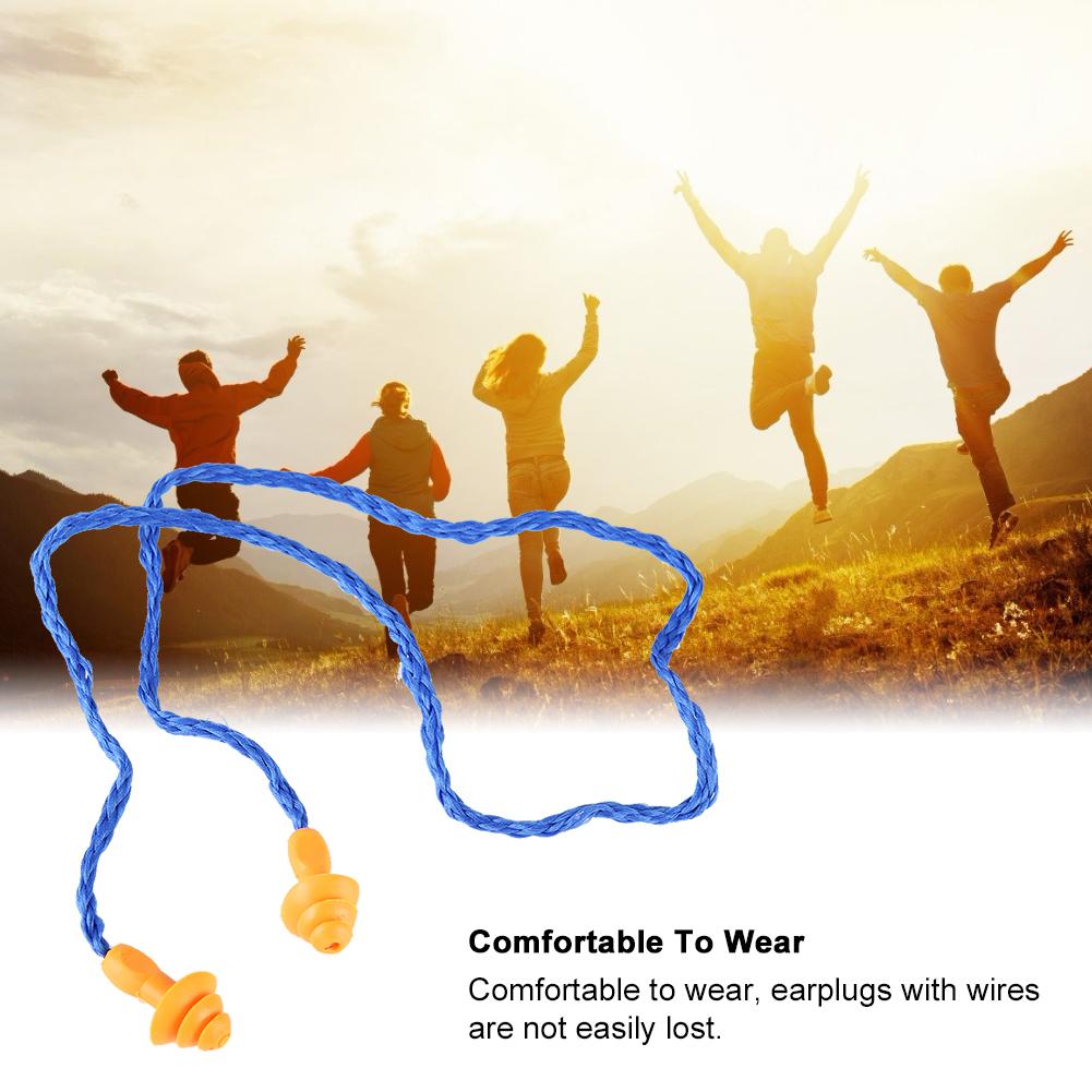 10pcs Christmas Trees Shape Thermoplastic Rubber Ear Plugs Sleep Work Noise Reduction with Wire