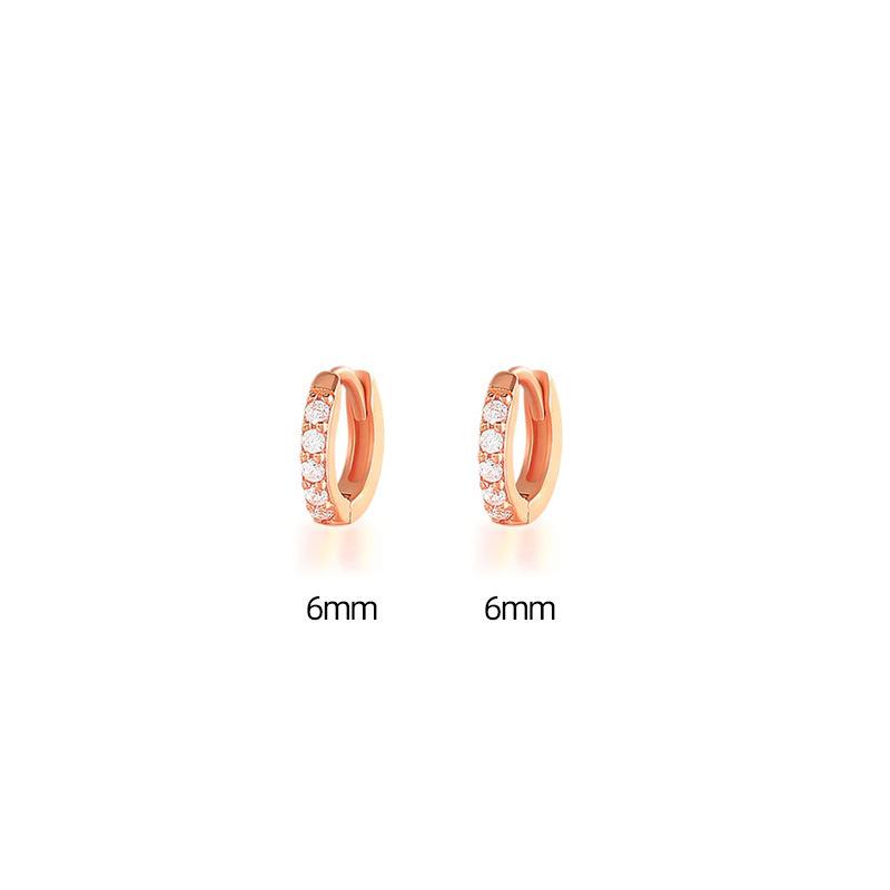 Ear Buckle, Simple Row Diamond Zircon Earrings For Women, Small Fresh Round Small Earbone Studs