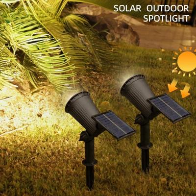 9 LED-Solarstrahler für den Außenbereich, RGB-Solar-Landschaftsbeleuchtung, IP65, wasserdicht, Helligkeit einstellbar, für Garten, Hof, Palmen