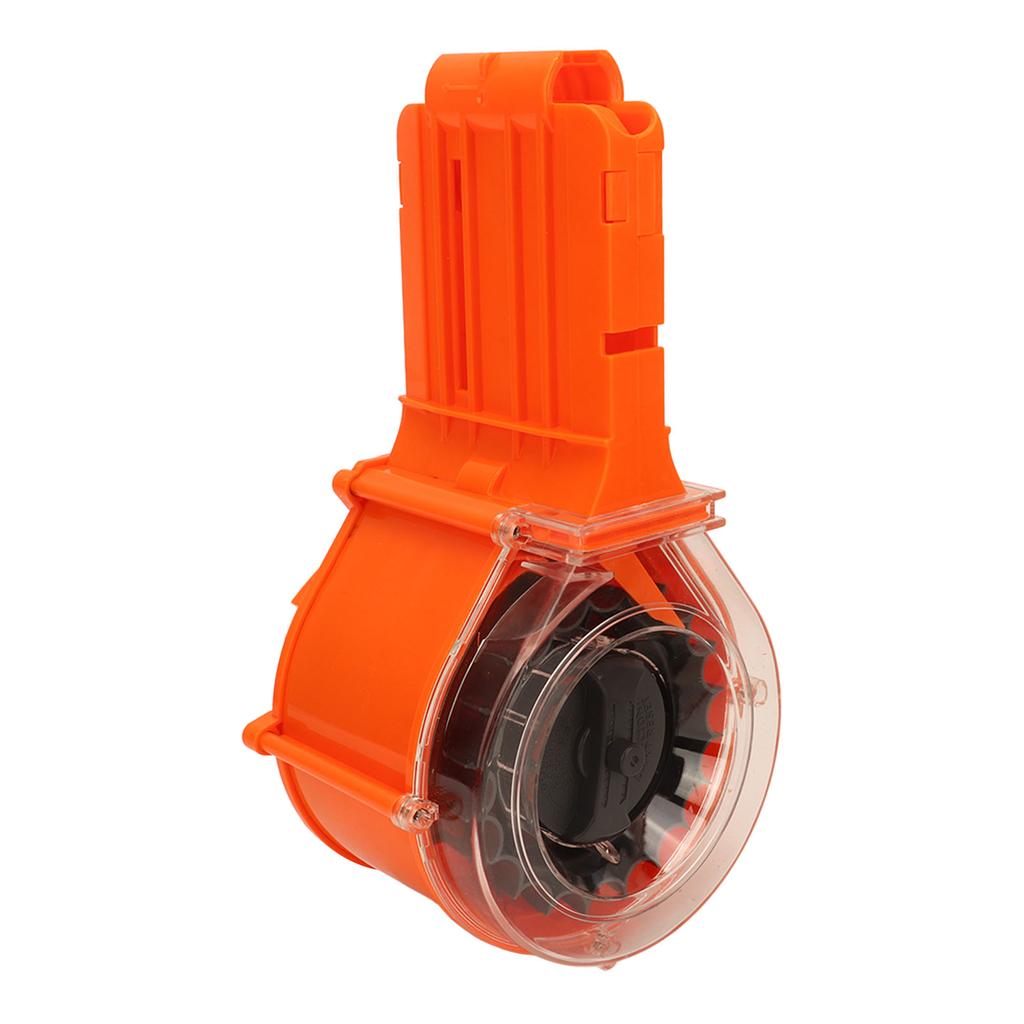 Toy Dart Clip Magazine 25 EVA Foam Soft Darts Plastic Round Drum Magazine for Shooting Game Orange